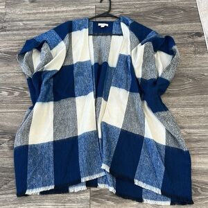 Loft Plaid Poncho vest